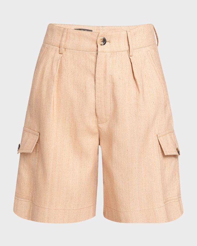 Eleazar Light Tussah Silk Bermuda Shorts